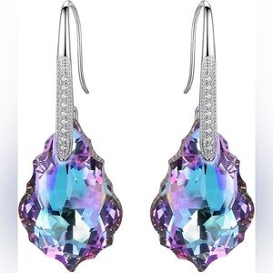 Vitrail Light 925 Sterling Silver CZ Baroque Drop Hook